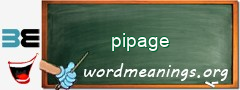 WordMeaning blackboard for pipage